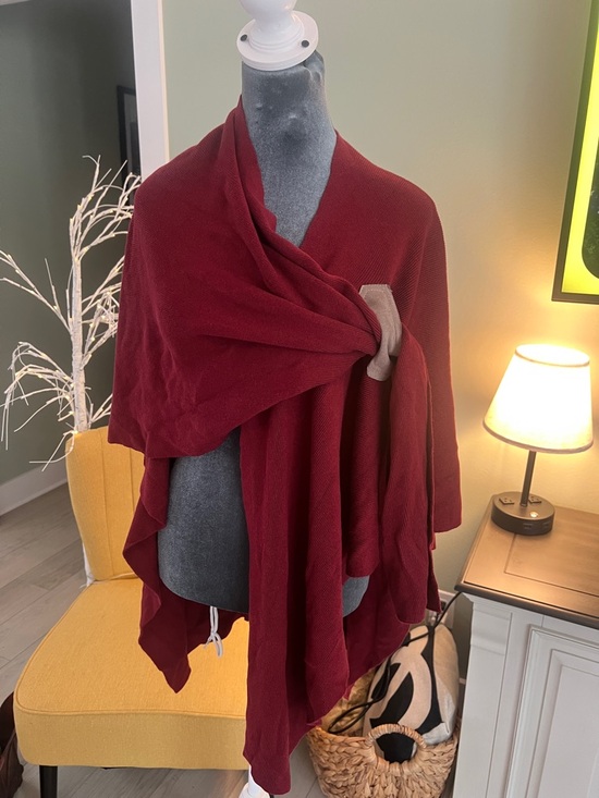 Soft Surroundings Jackets & Blazers - Soft Surroundings Burgundy Wrap Cape
